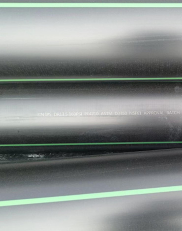 Black HDPE Pipe with Green Stripes Supply to Costa Rica