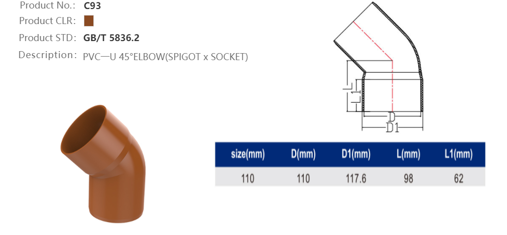 45 DEG ELBOW(M/F)