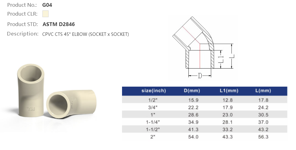 45 DEG ELBOW