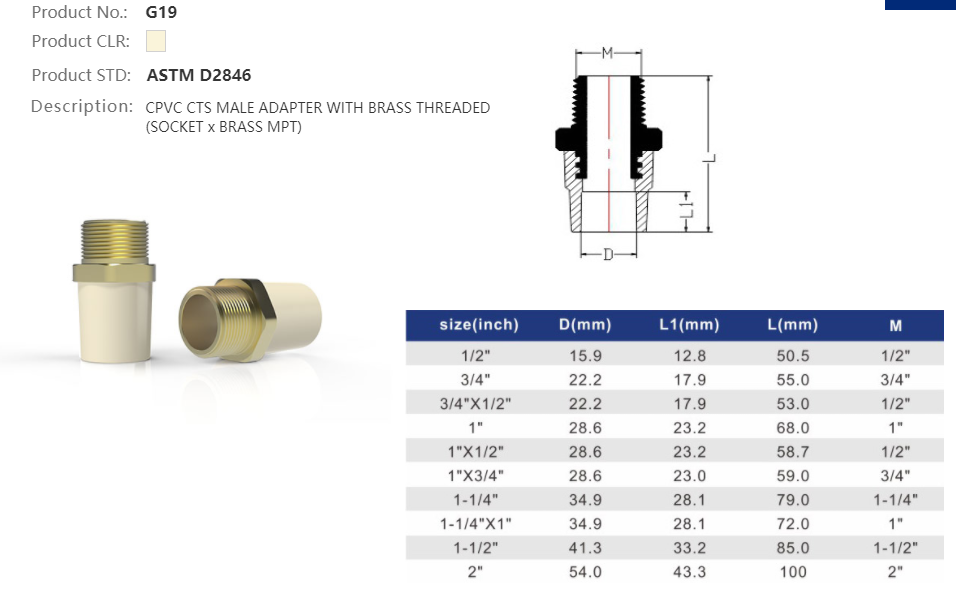 MALE ADAPTER (BRASS) B