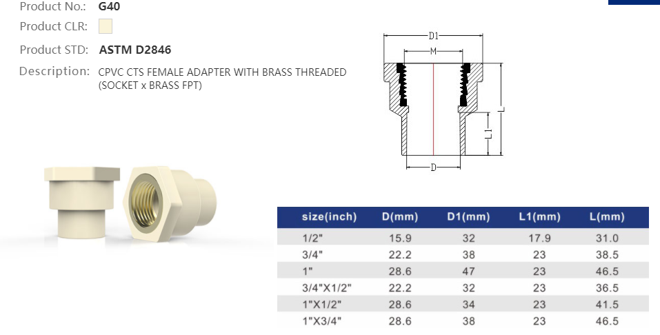 FEMALE ADAPTER (BRASS) C