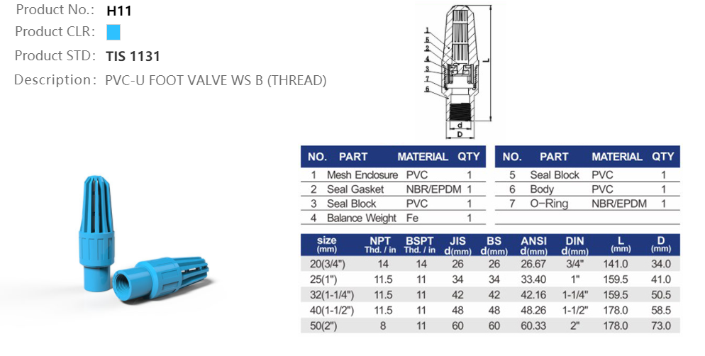 FOOT VALVE (THREAD)