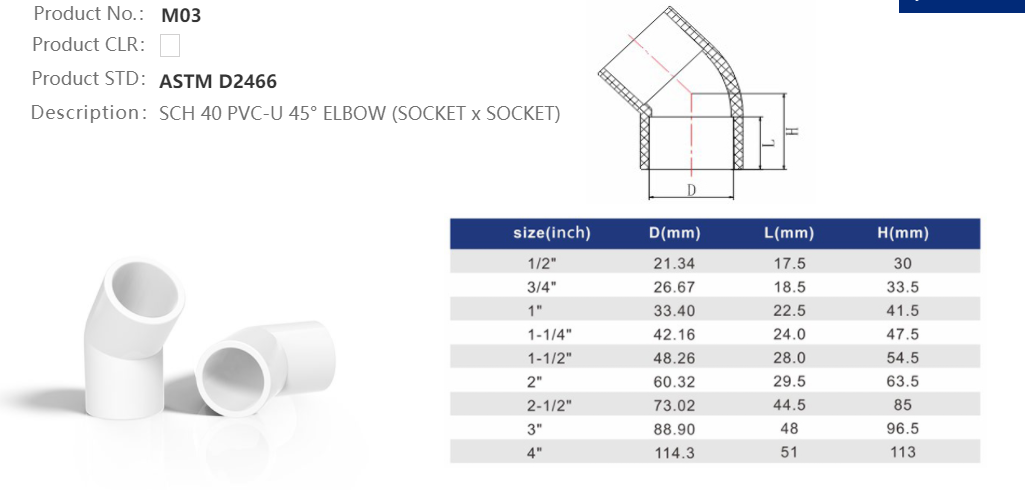 45 DEG ELBOW