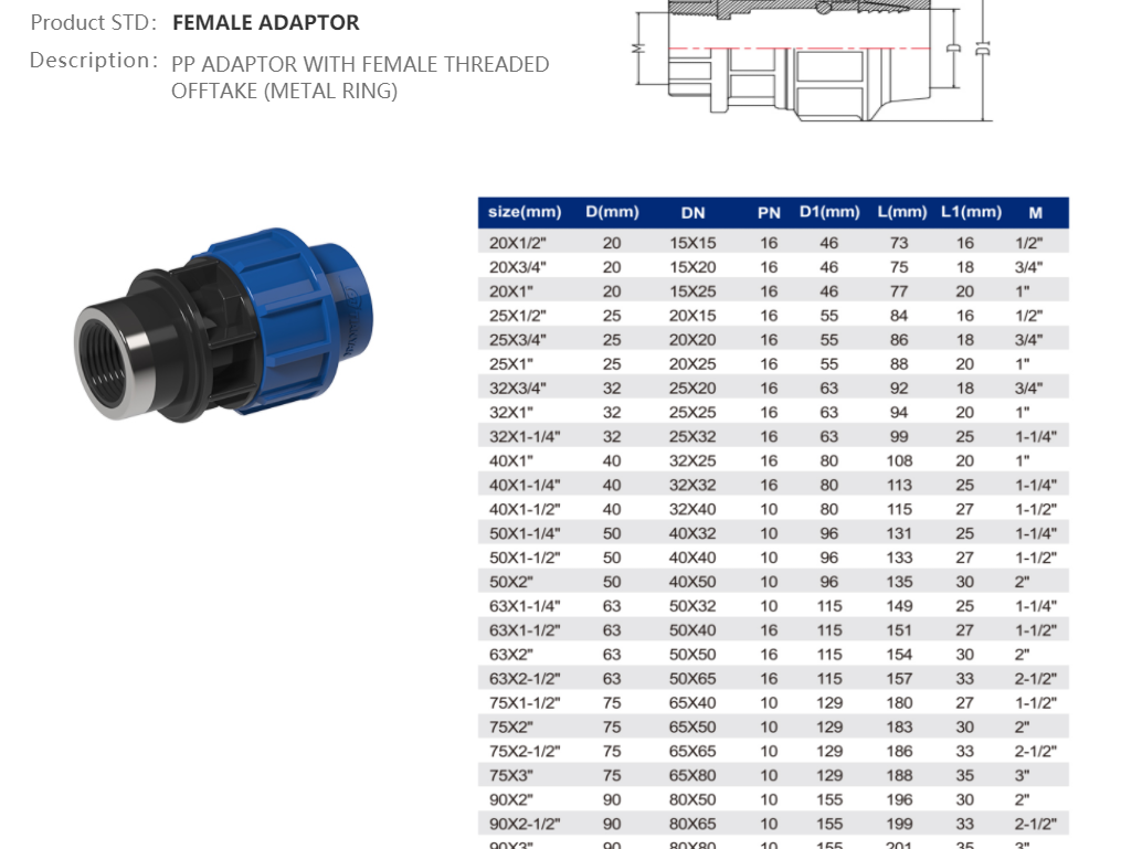FEMALE ADAPTOR