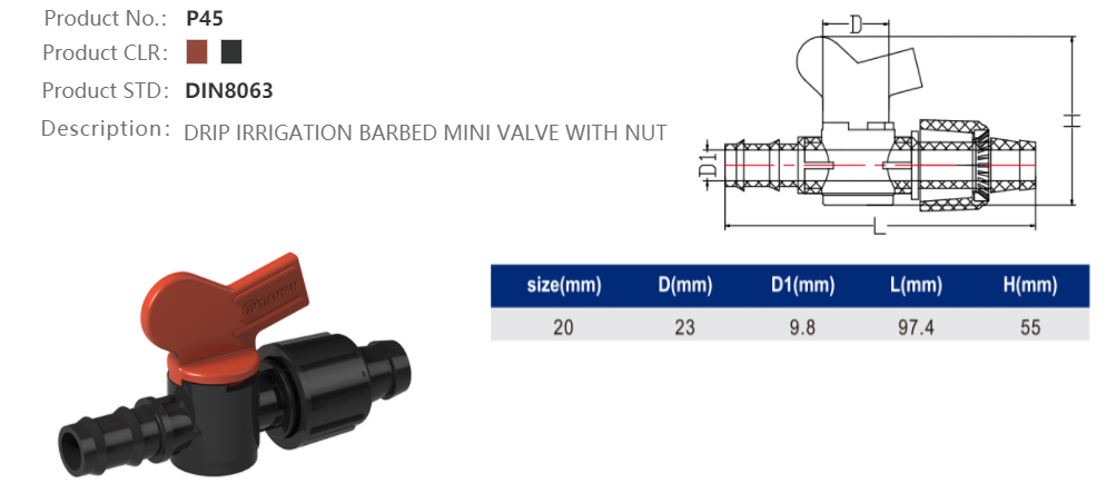 MINI VALVE (BARB /TAPE)