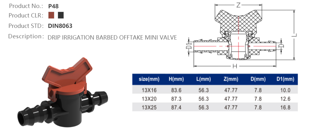 MINI VALVE (BARB / OFFTAKE)