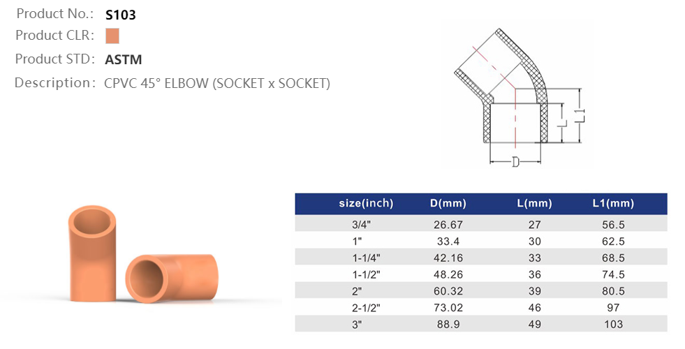 45 DEG ELBOW