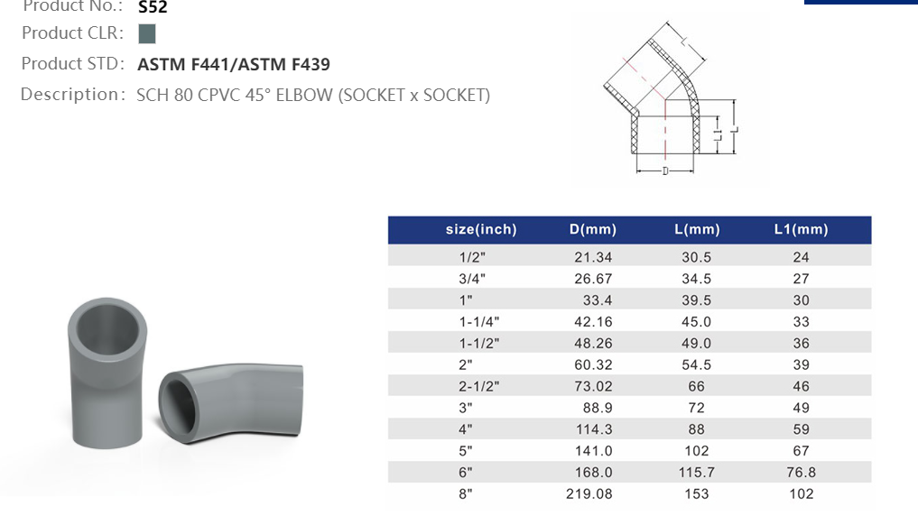 45 DEG ELBOW