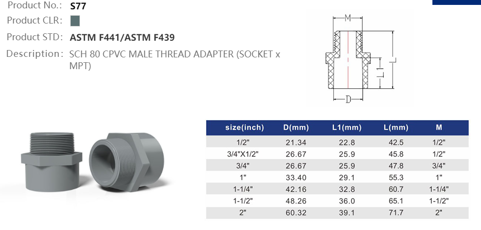 MALE ADAPTER (HEX)