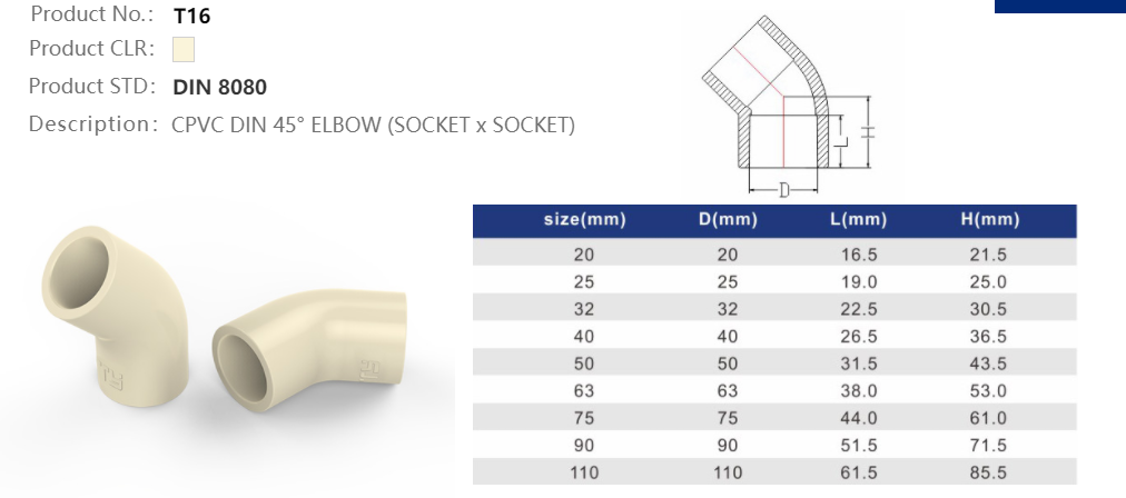 45 DEG ELBOW