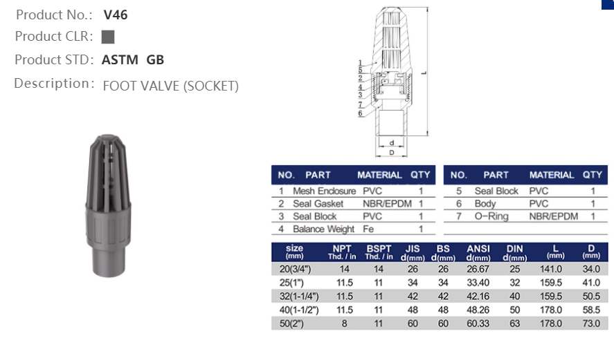 FOOT VALVE