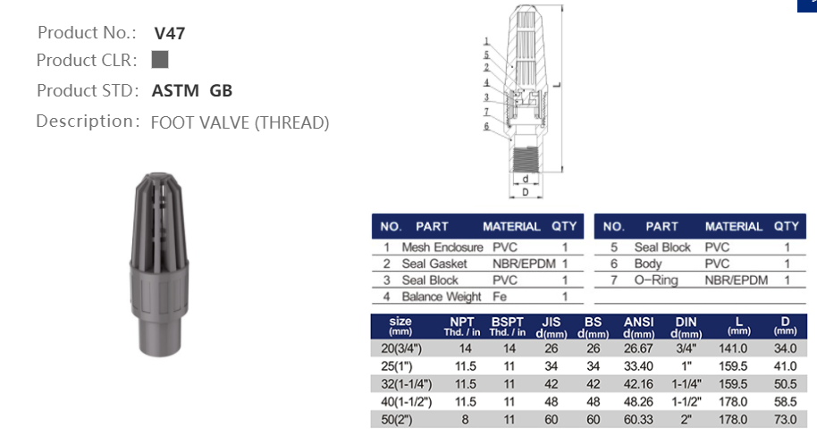 FOOT VALVE