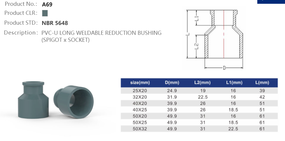 LONG REDUCER BUSHING