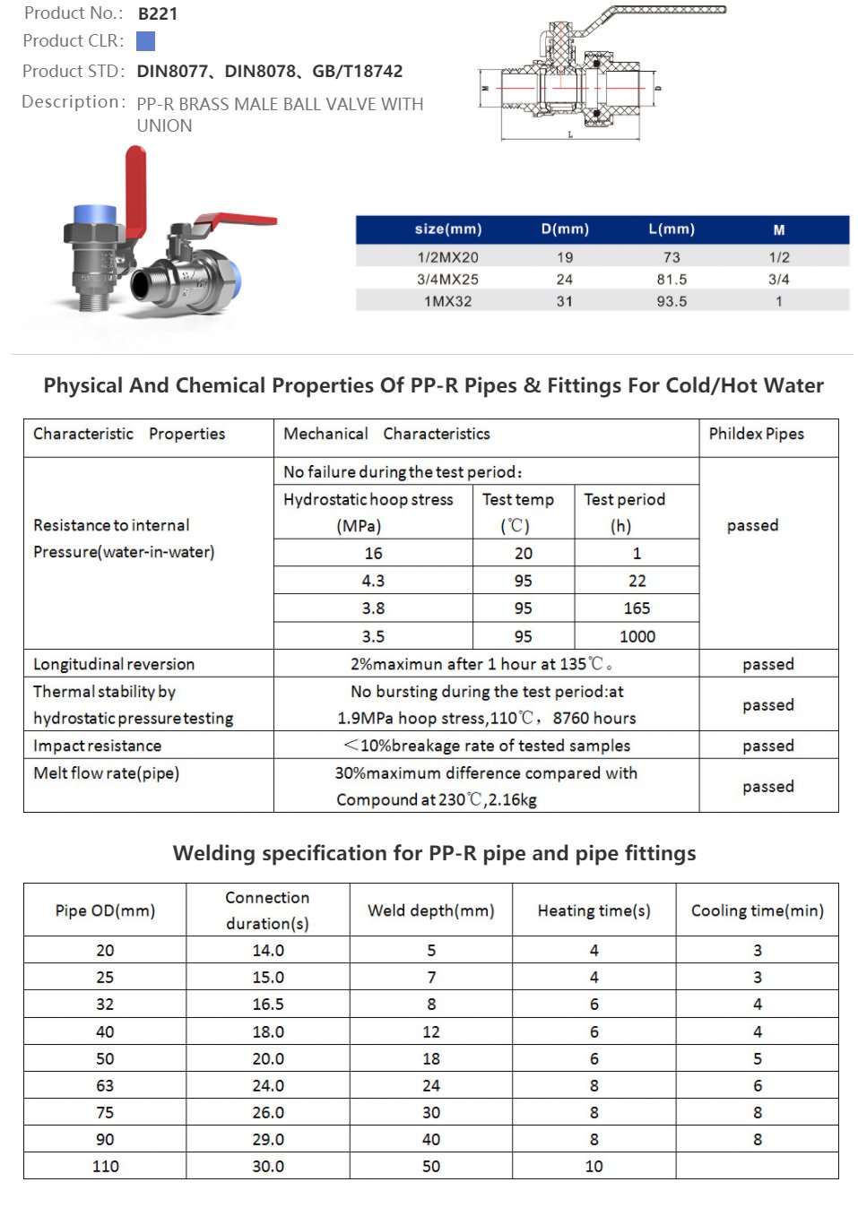 MALE BALL VALVE (BRASS)