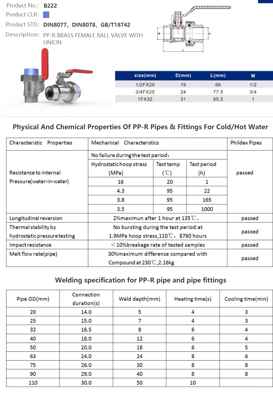 FEMALE BALL VALVE (BRASS)