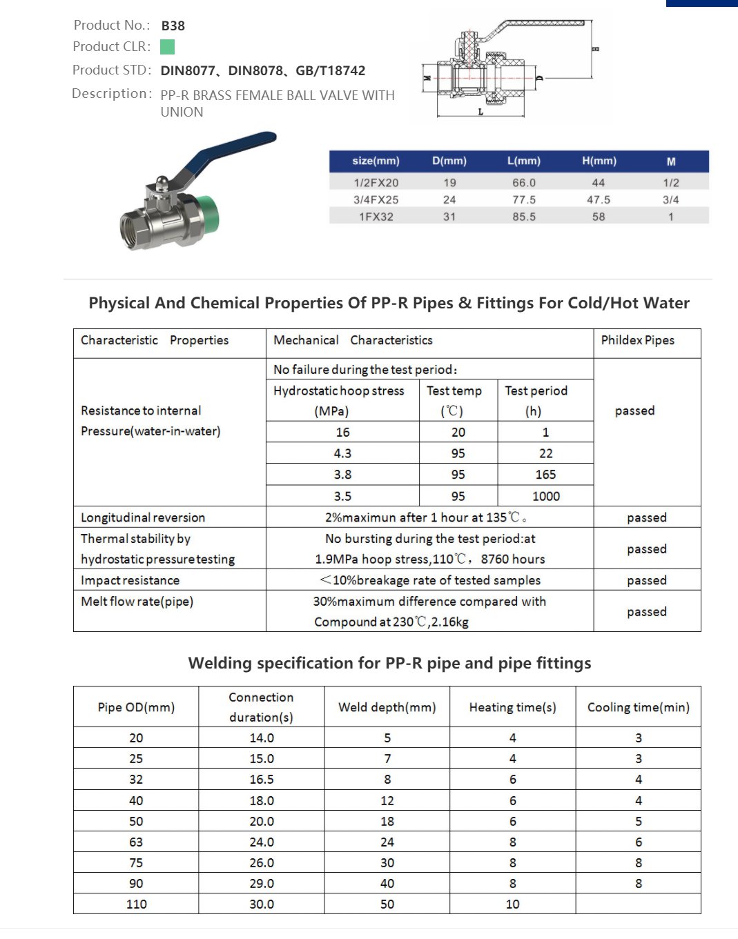 FEMALE BALL VALVE (BRASS)