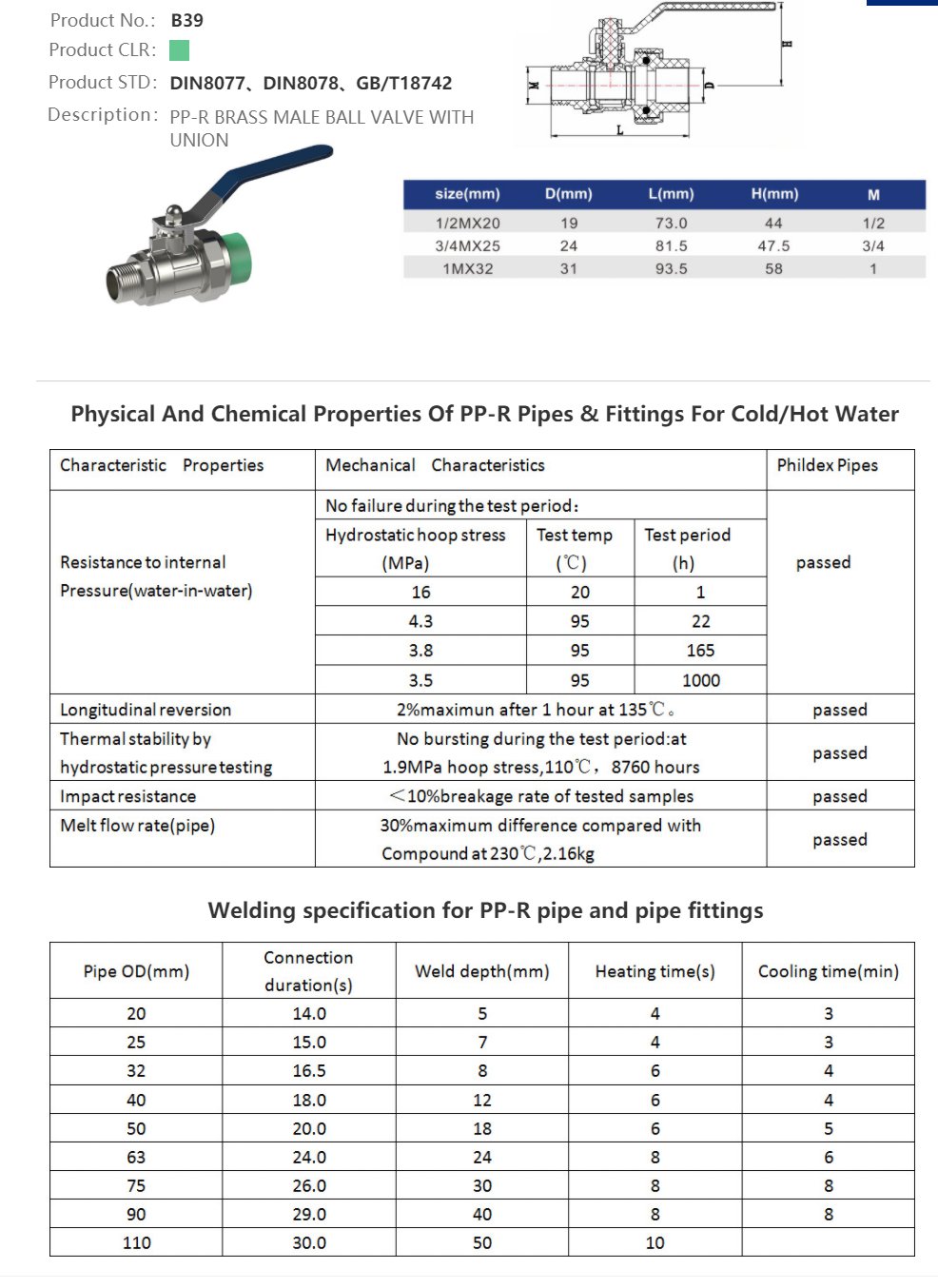 MALE BALL VALVE (BRASS)