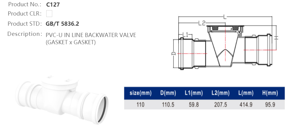 BACKWATER VALVE (F/F)