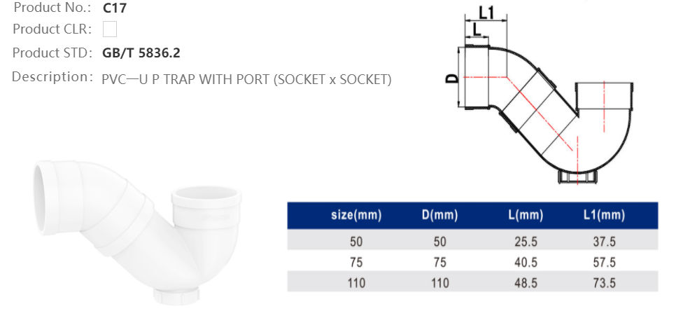 P TRAP WITH PORT(F/F)
