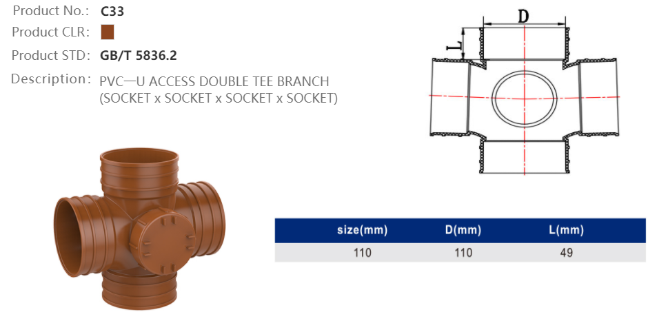 CROSS WITH LEFT PORT(F/F/F/F)