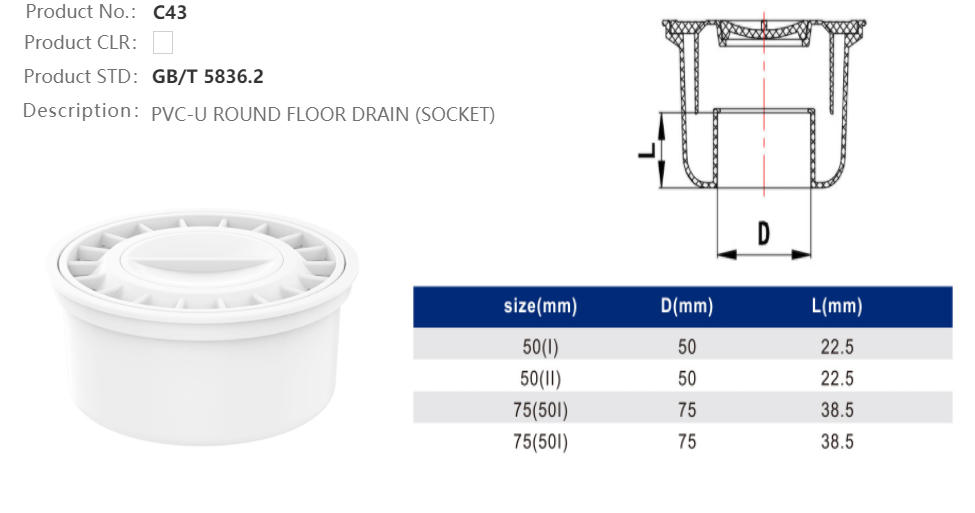 ROUND FLOOR DRAIN (F)