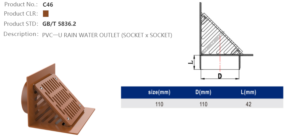 RAIN WATER OUTLET(F/F)