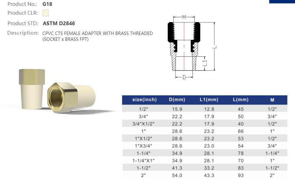 FEMALE ADAPTER (BRASS) B