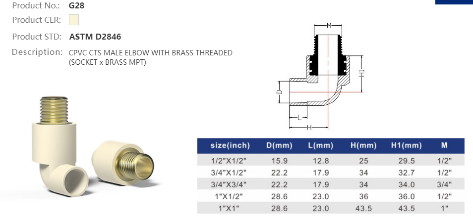 MALE ELBOW (BRASS) A
