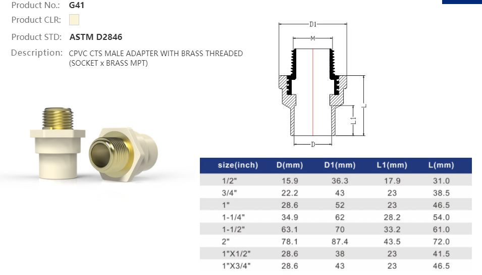MALE ADAPTER (BRASS) C