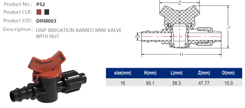 MINI VALVE (BARB /TAPE)