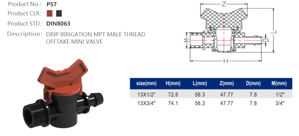 MINI VALVE (MALE / OFFTAKE)