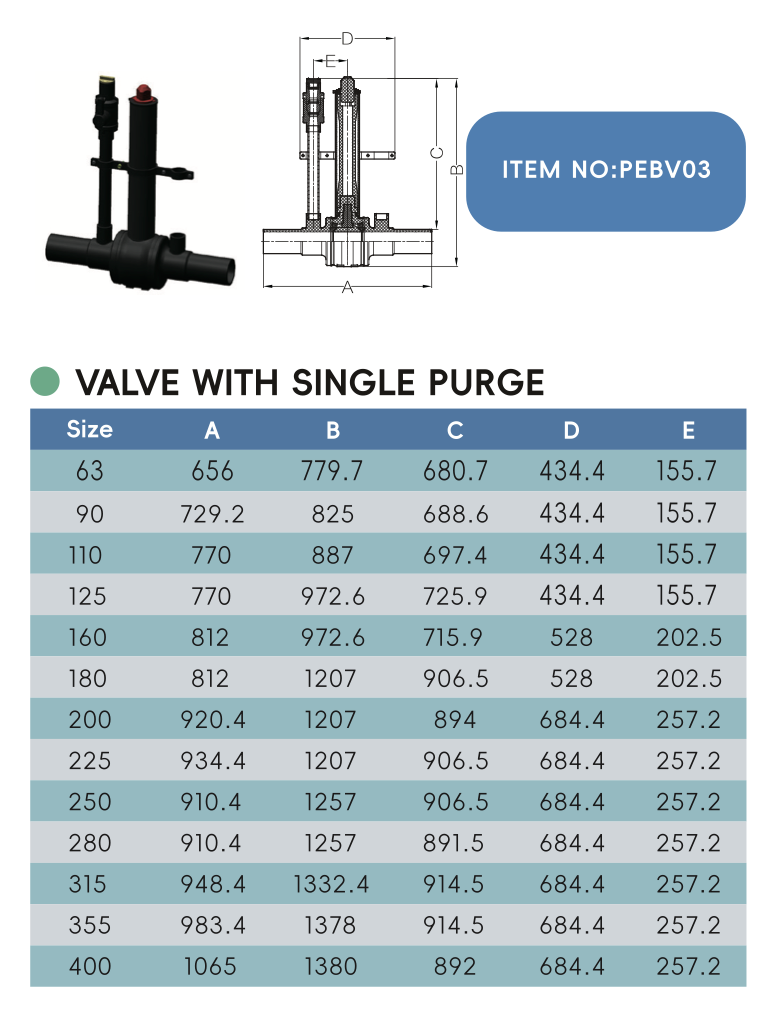 VALVE WITH SINGLE PURGE