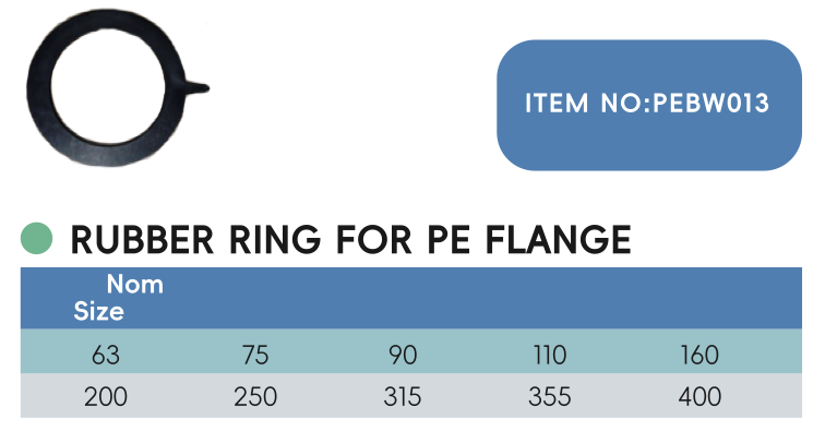 RUBBER RING FOR PE FLANGE