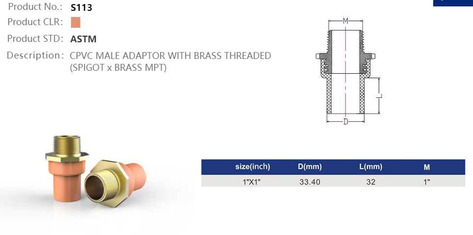 MALE ADAPTOR (BRASS)