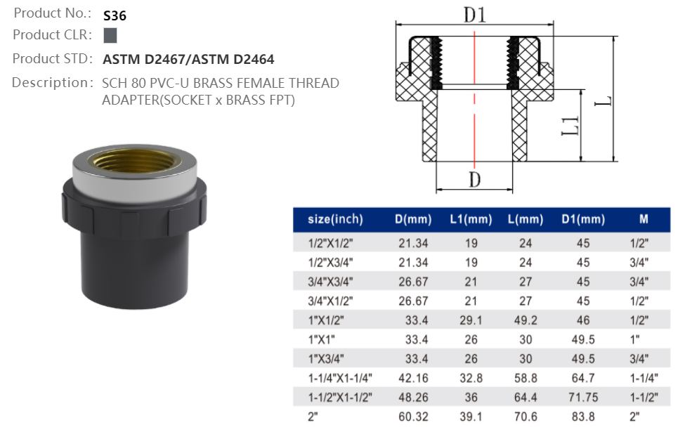 FEMALE ADAPTER (BRASS)