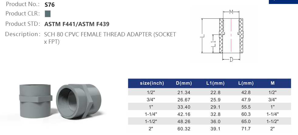 FEMALE ADAPTER (HEX)