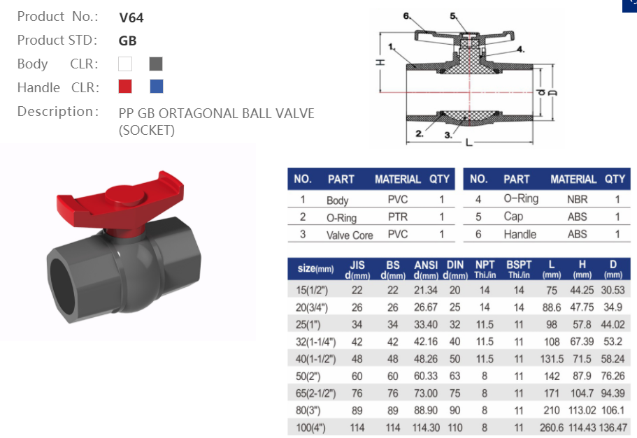 PP ORTAGONAL VALVE (SOCKET)