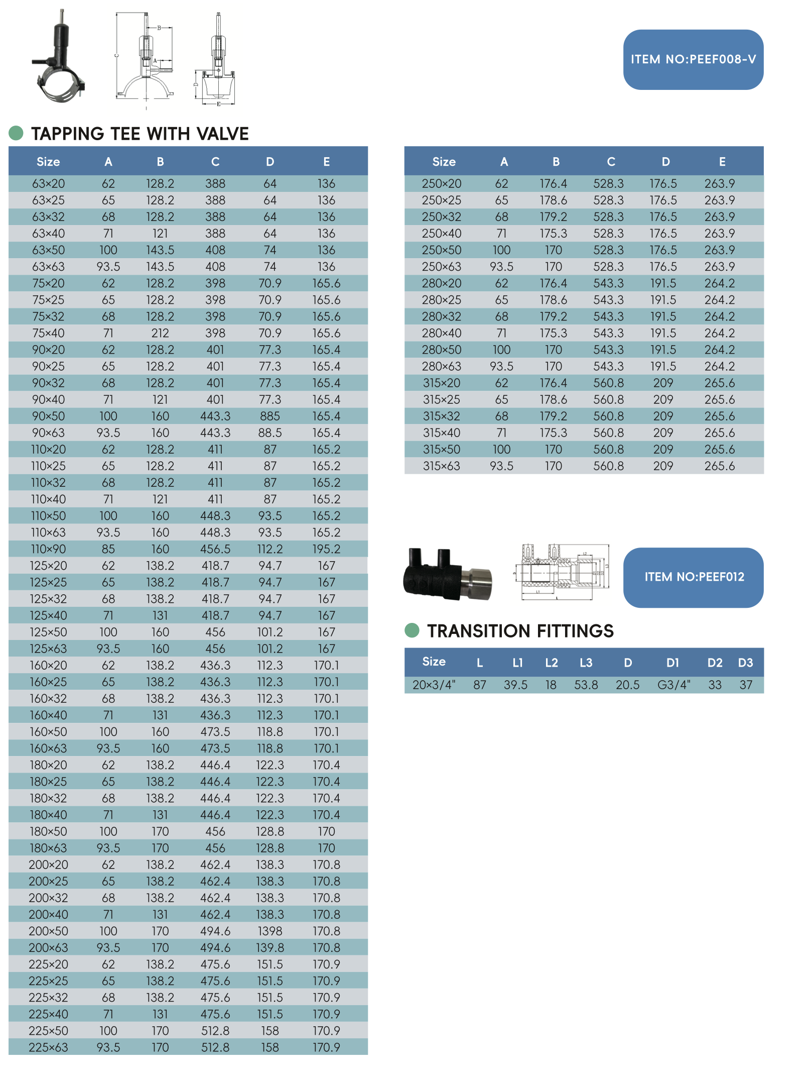 TAPPING TEE WITH VALVE